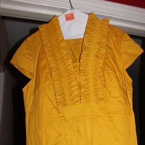 COPY - EUC gold cotton ruffled shirt!